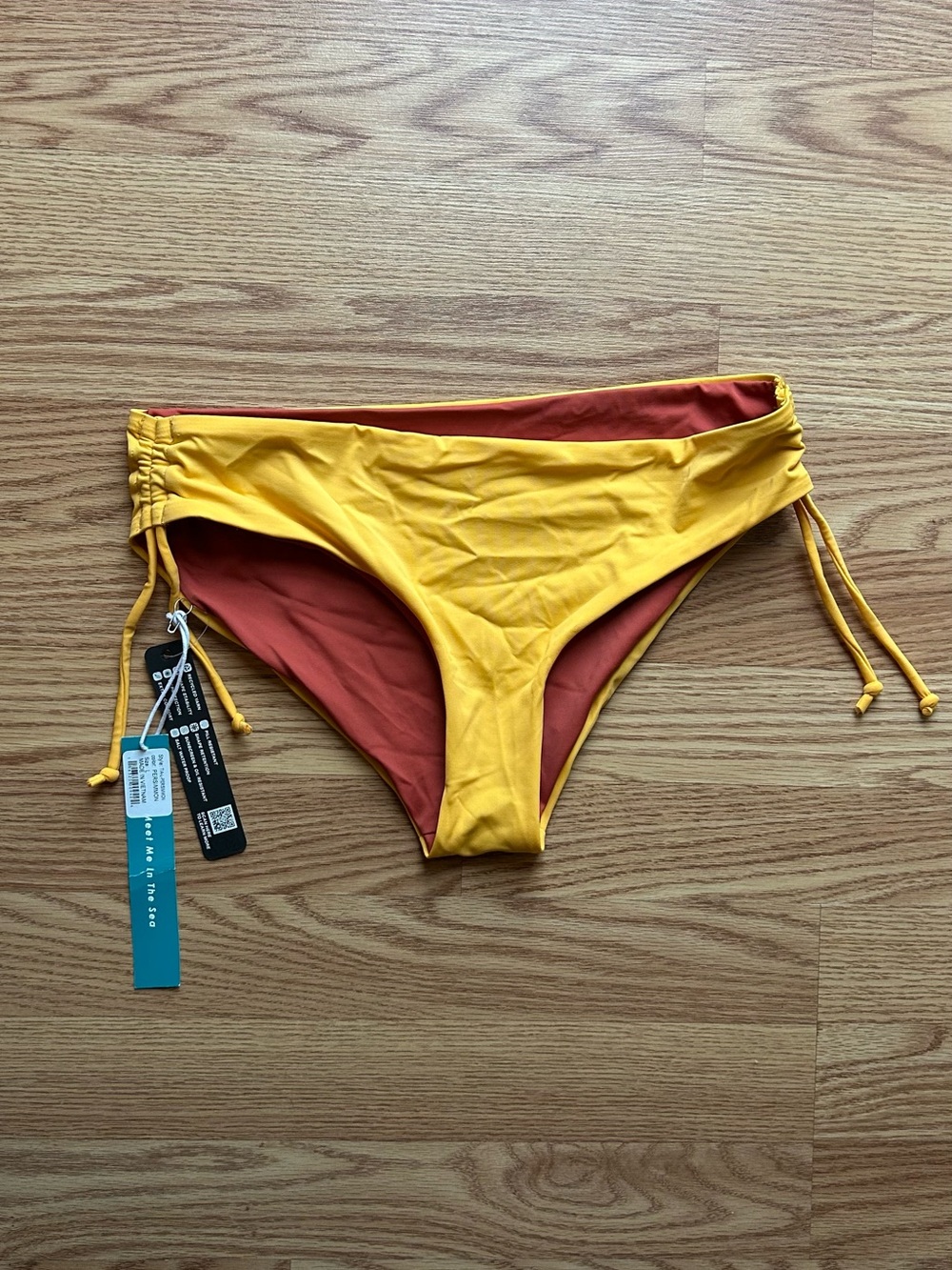 Jolyn Andy Bikini Bottom Yellow and Burgundy Size Large BNWT